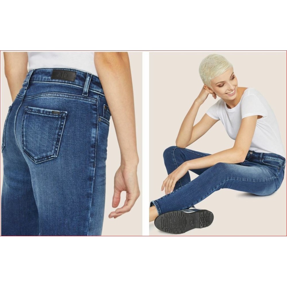Armani Exchange women jeans super skinny 8NYJ01Y3AAZ blue sz 26R $90